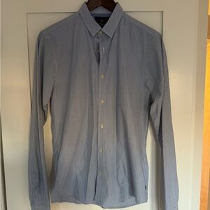 Scotch & Soda Men's Slim Blue Striped Dress Shirt